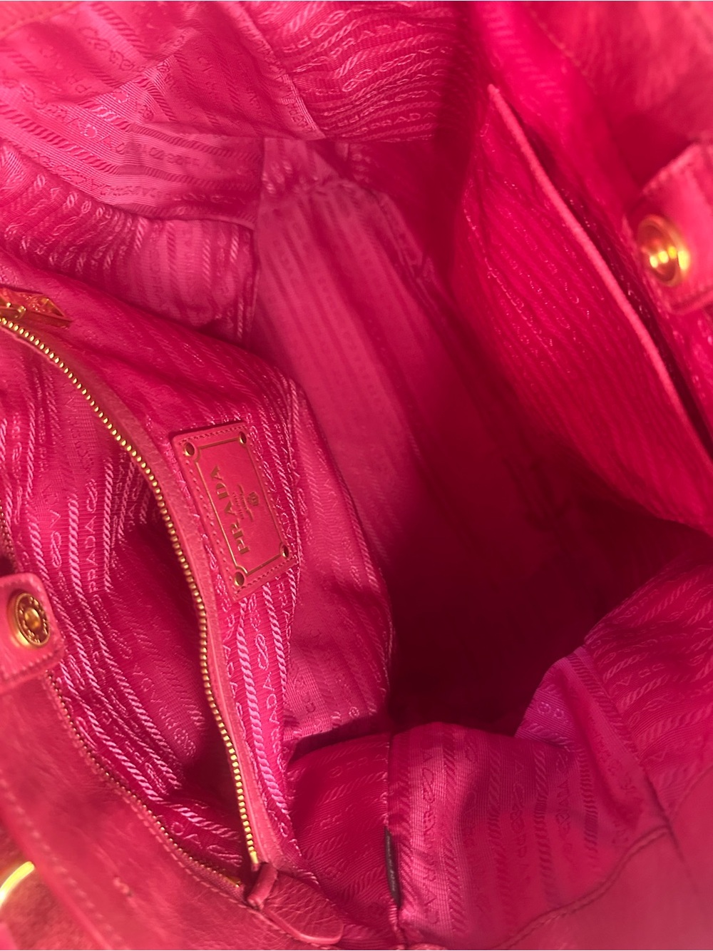 Prada Bright Fuchsia Leather Shoulder Tote - Picture 10 of 16
